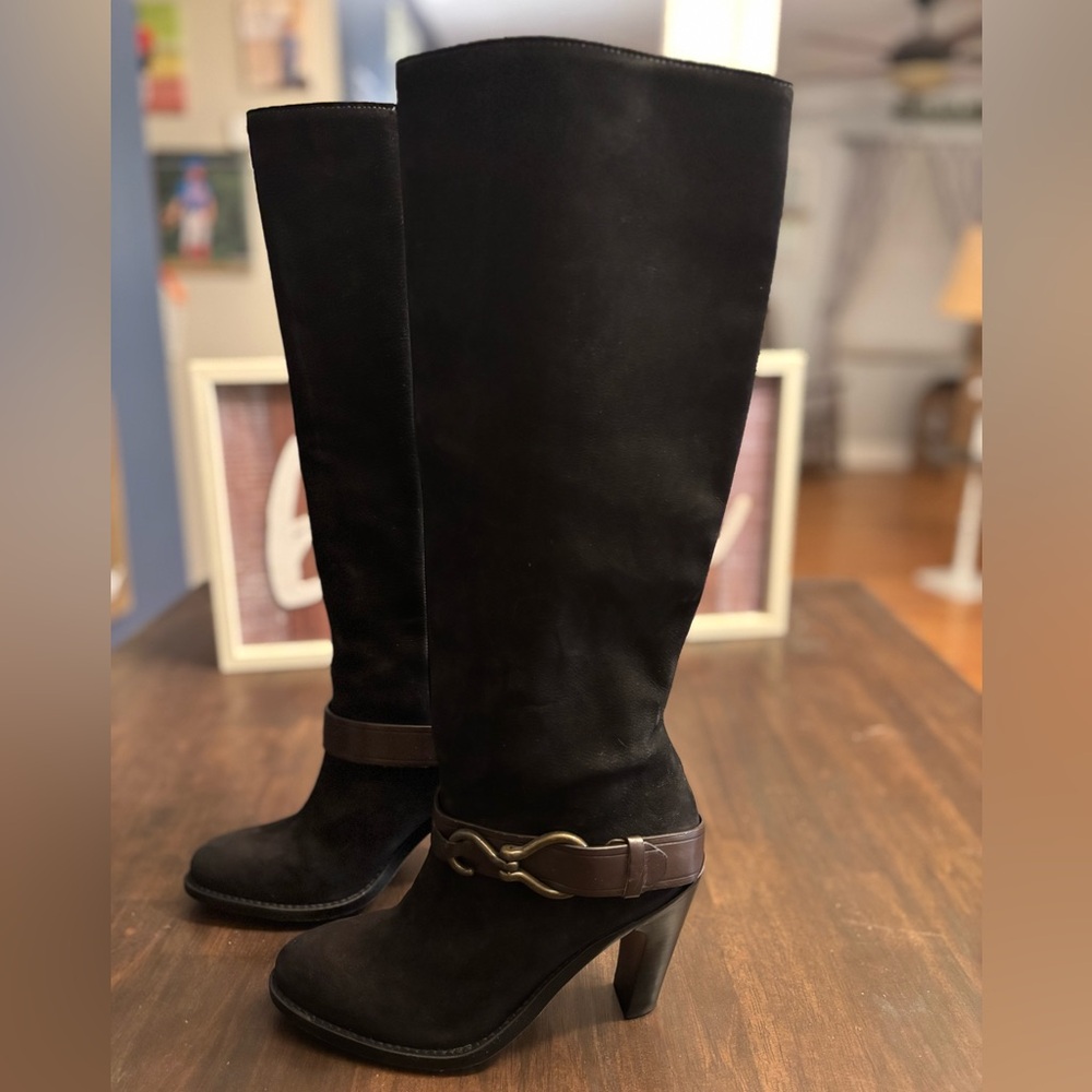 Cole Haan Nike Air suede knee high heeled boots